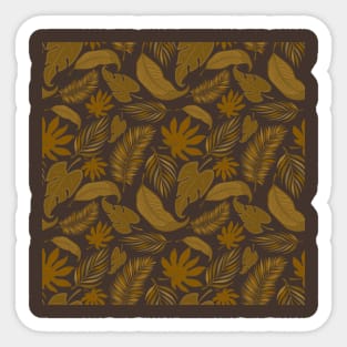 Brown leaf pattern Sticker